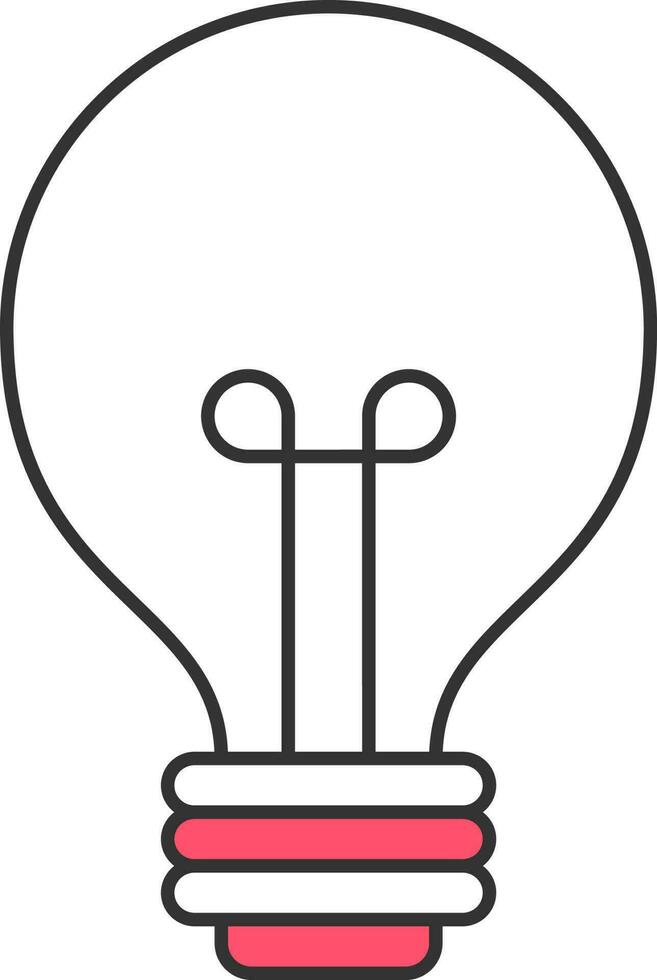 Isolated Electric Bulb Icon In Red And White Color. vector