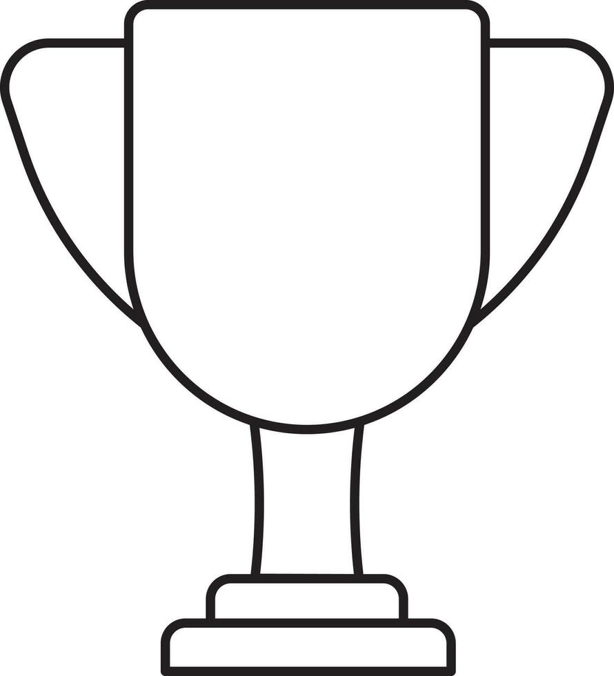 Isolated Trophy Cup Black Outline Icon. vector