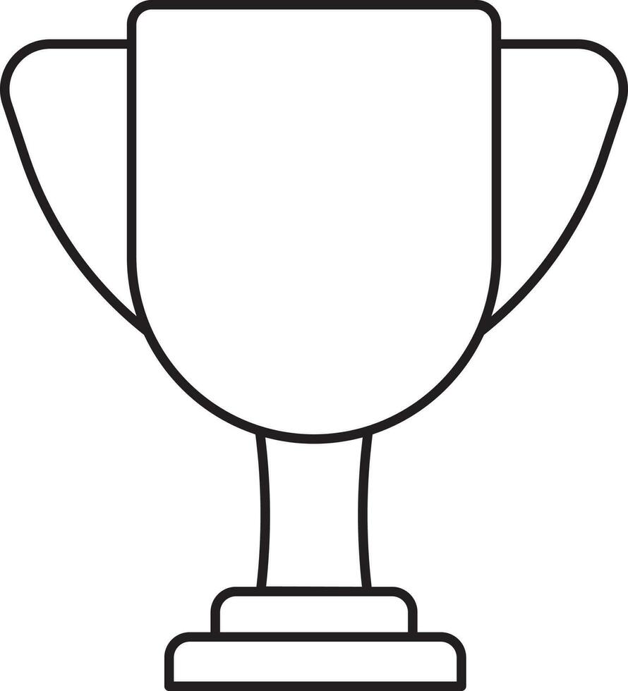 Isolated Trophy Cup Black Outline Icon. vector