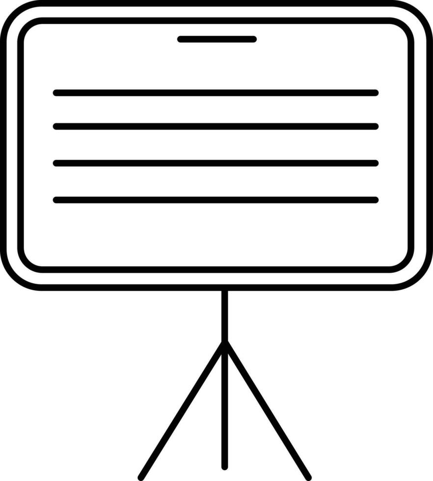 Flat Style Easel Board Icon In Line Art. vector