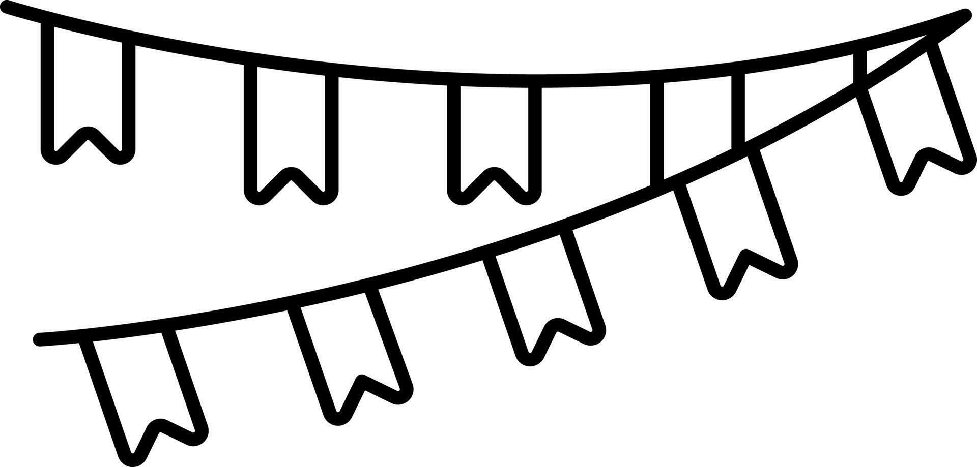 Black Linear Style Bunting Flag Hanging Icon. 24158984 Vector Art at
