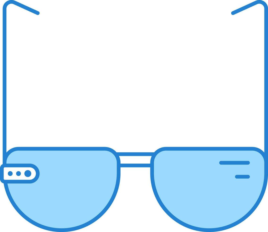 Isolated Virtual Glasses Icon In Blue Color. vector