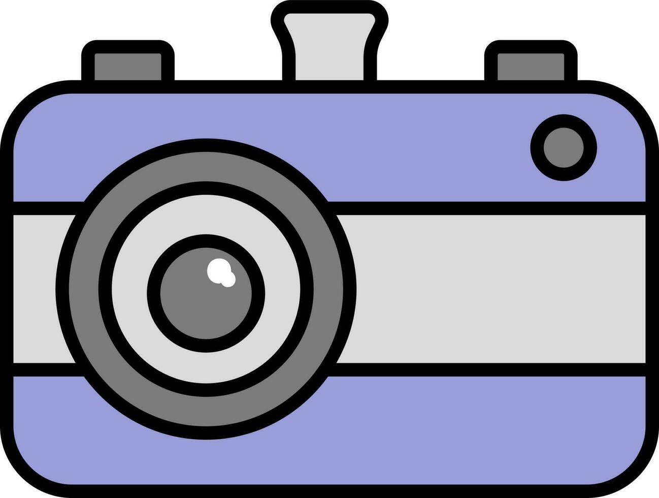 Purple And Grey Camera Flat Icon. vector