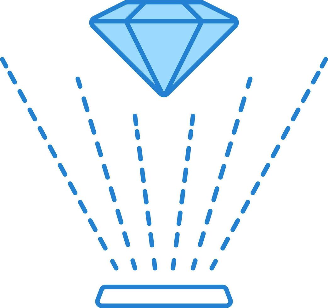 Diamond Hologram Icon In Blue And White Color. vector