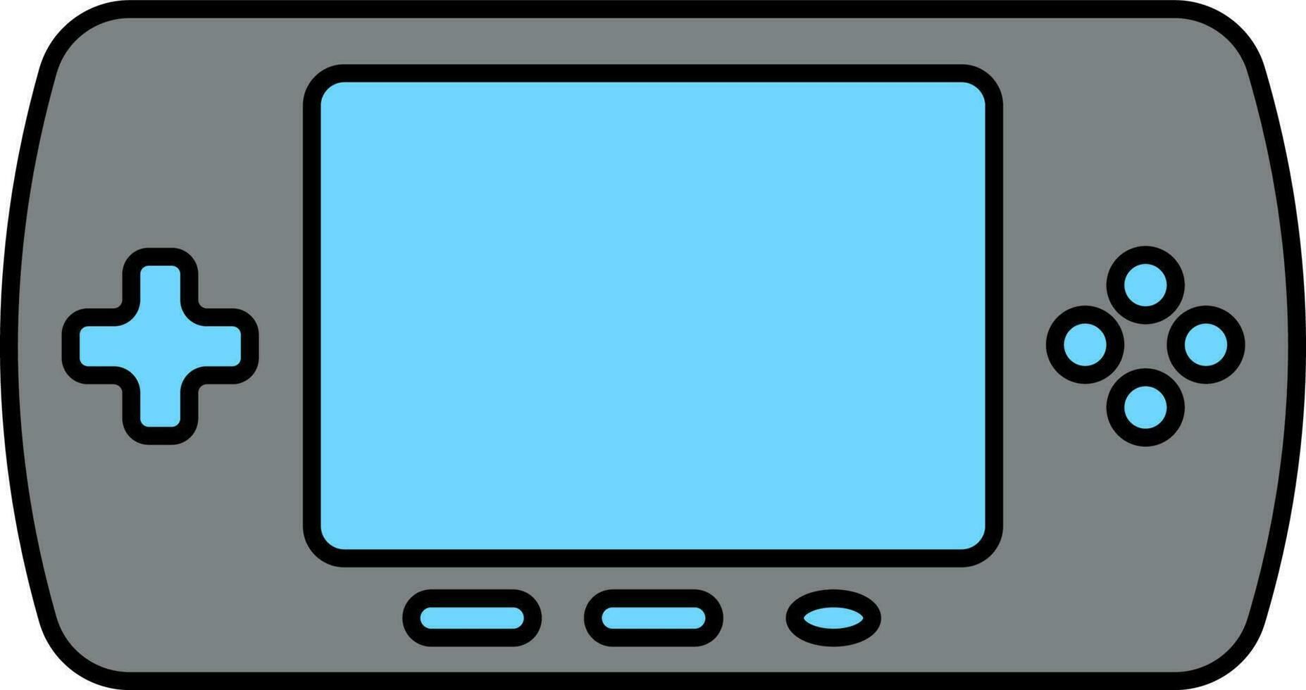 gris y azul Mano juego icono en plano estilo. vector