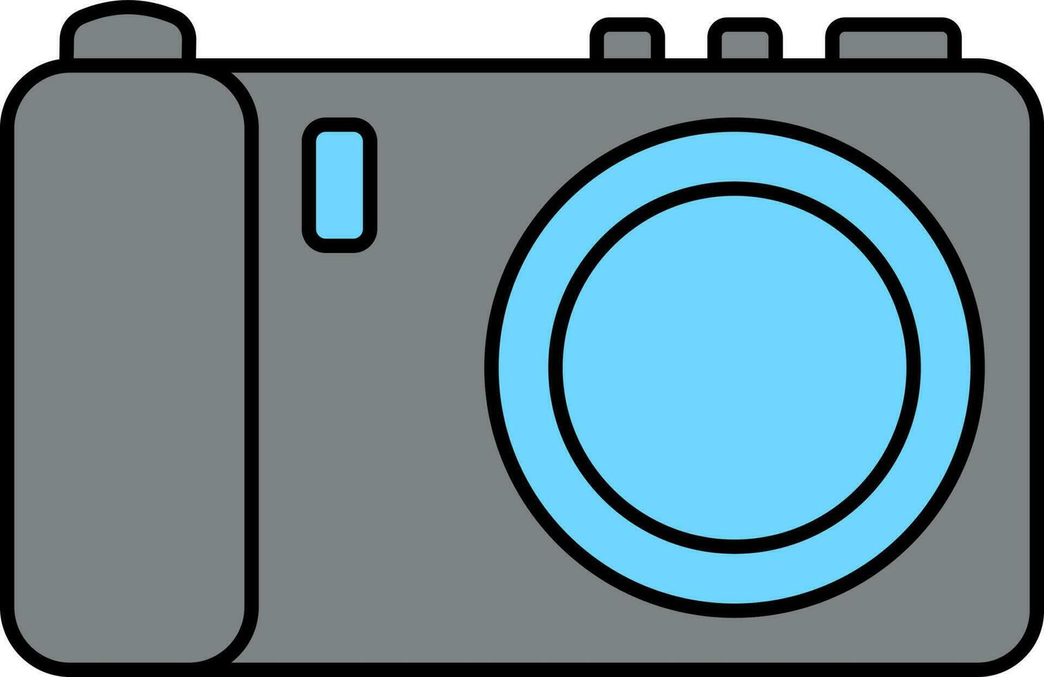 Grey And Blue Illustration Of Handycam Icon. vector