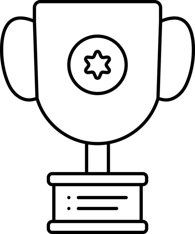 Star Symbol Trophy Cup Outline Icon. vector