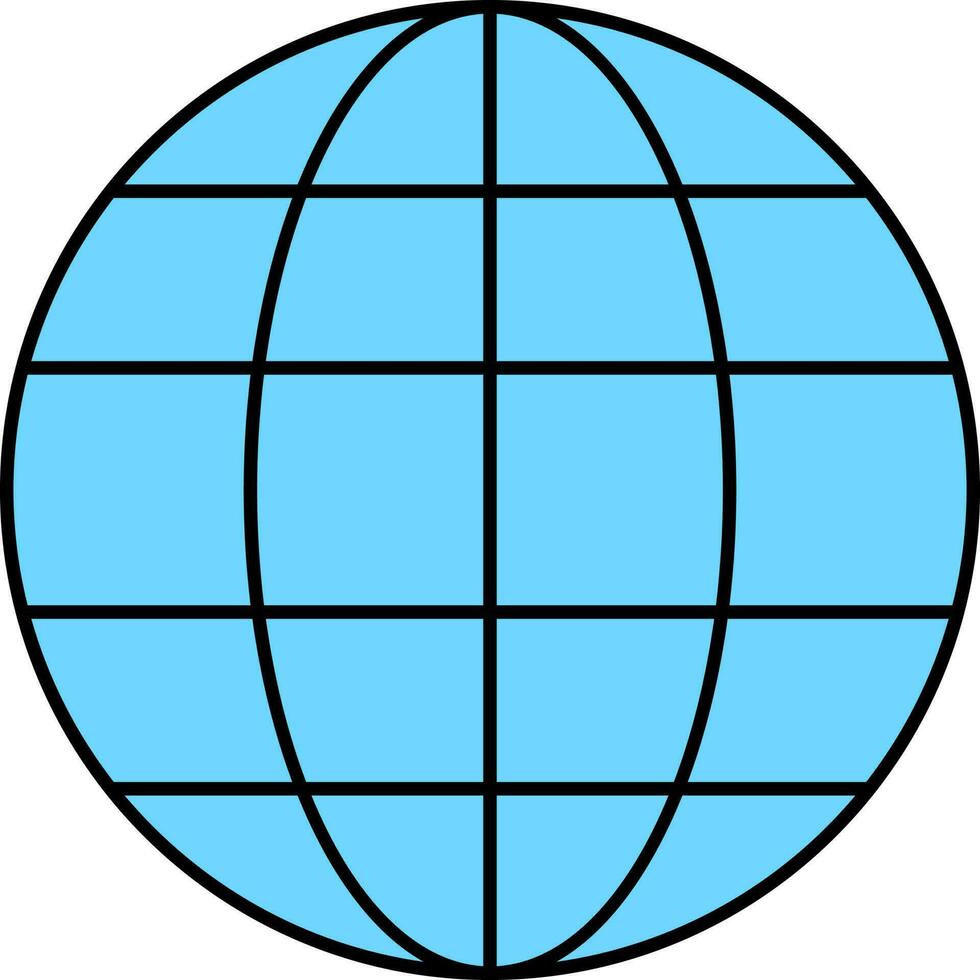 Blue Internet Icon In Flat Style. vector
