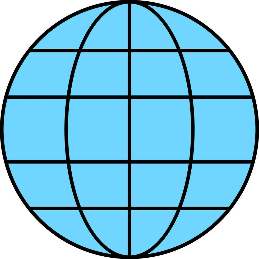 Blue Internet Icon In Flat Style. vector