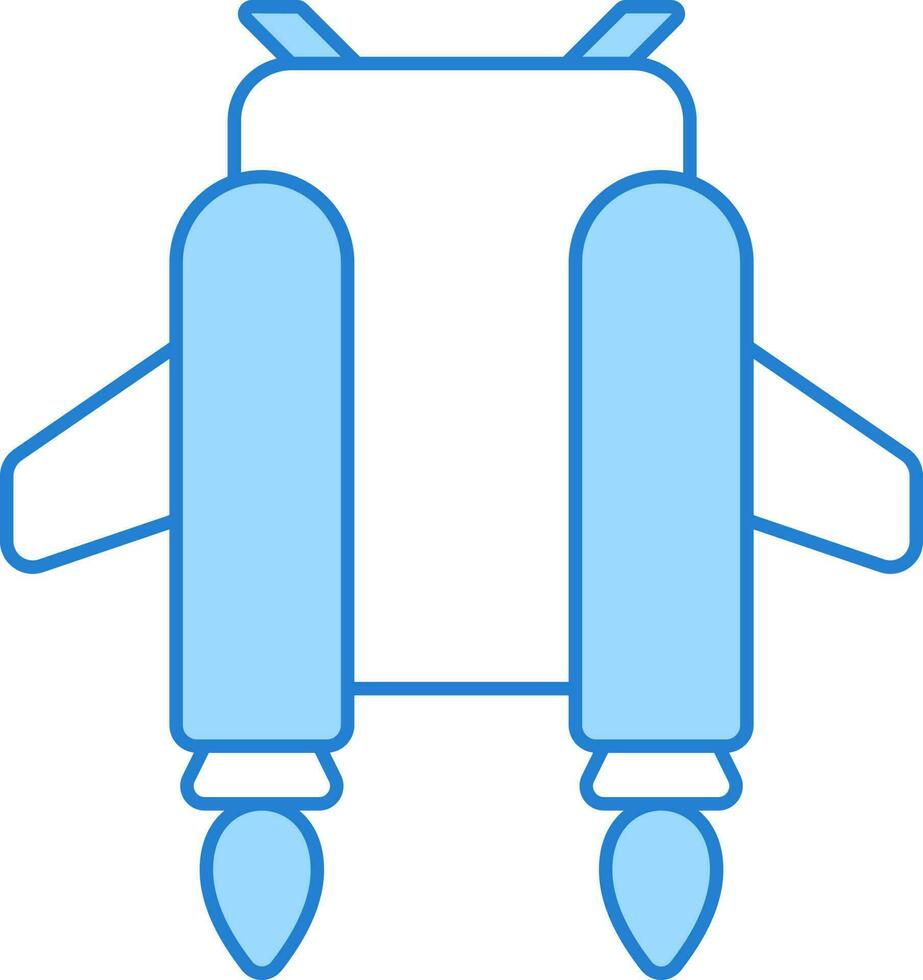 Flat Style Jetpack Icon In Blue And White Color. vector