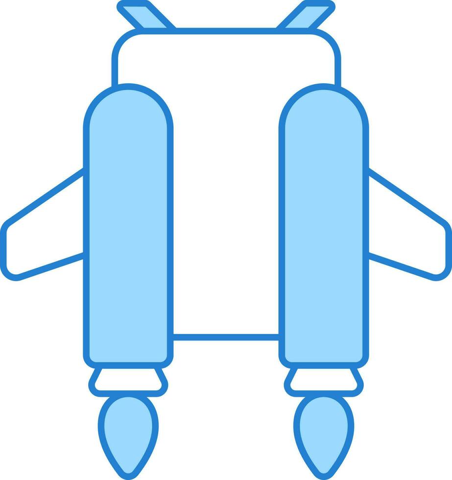 Flat Style Jetpack Icon In Blue And White Color. vector