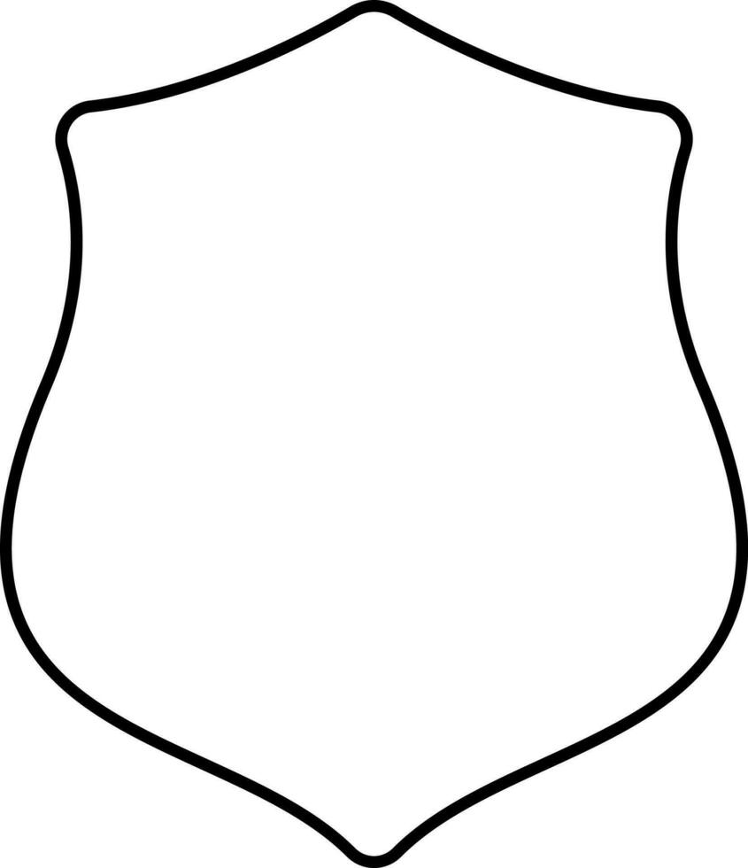 Black Linear Style Shield Icon. vector