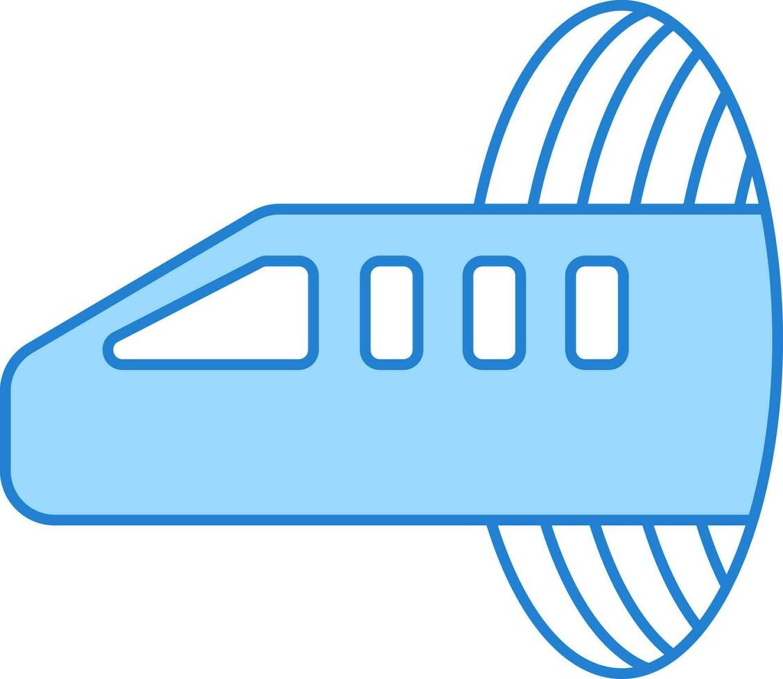 Blue Illustration Of Hyperloop Flat Icon. vector