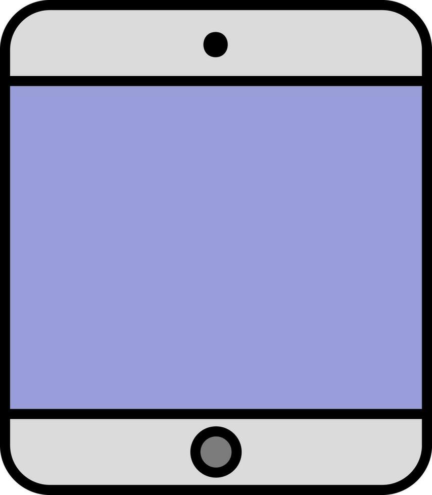 Purple And Grey Tablet Icon In Flat Style. vector