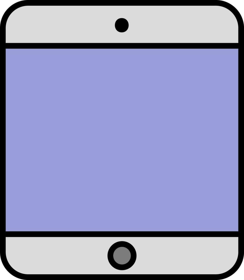 púrpura y gris tableta icono en plano estilo. vector