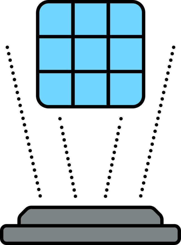 Euclidean Design Hologram Blue Icon Or Symbol. vector