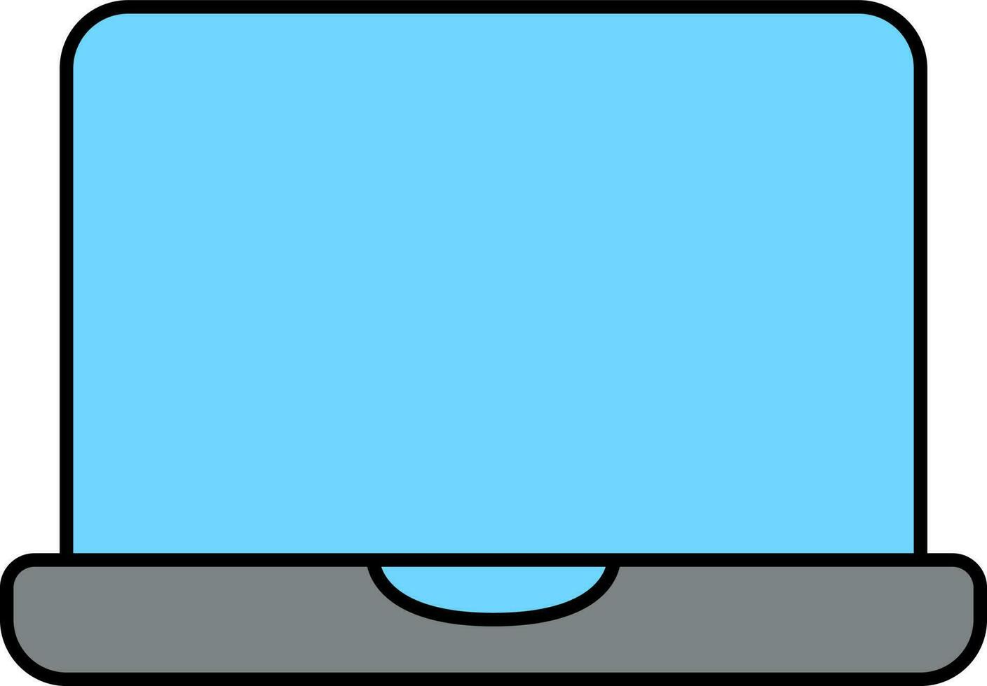 Grey And Blue Illustration Of Laptop Icon. vector