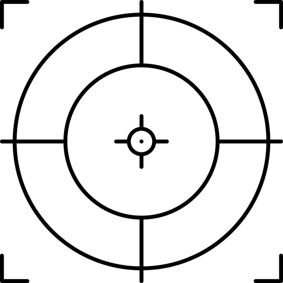 Black Outline Illustration Of Target Point Icon. vector