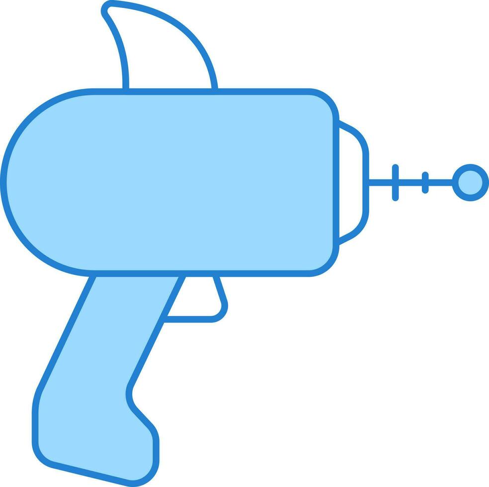 Blue And White Laser Gun Icon In Flat Style. vector