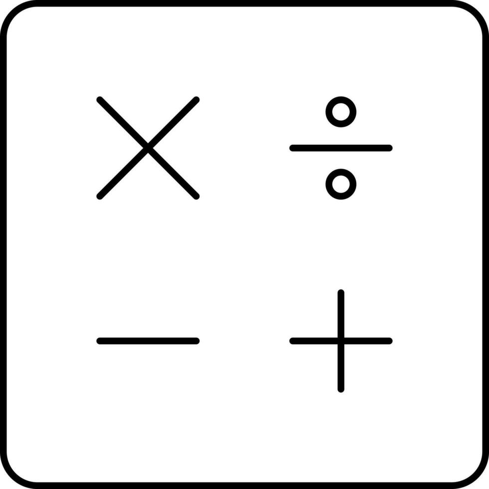 Basic Math Symbol Or Icon In Black Linear. vector