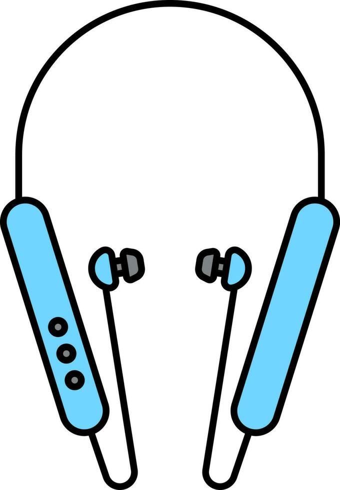 Bluetooth auricular plano icono en azul color. vector