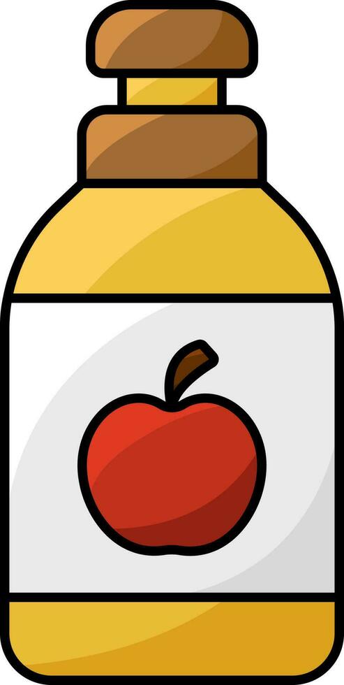 Apple Jam Bottle Icon In Line Art. vector