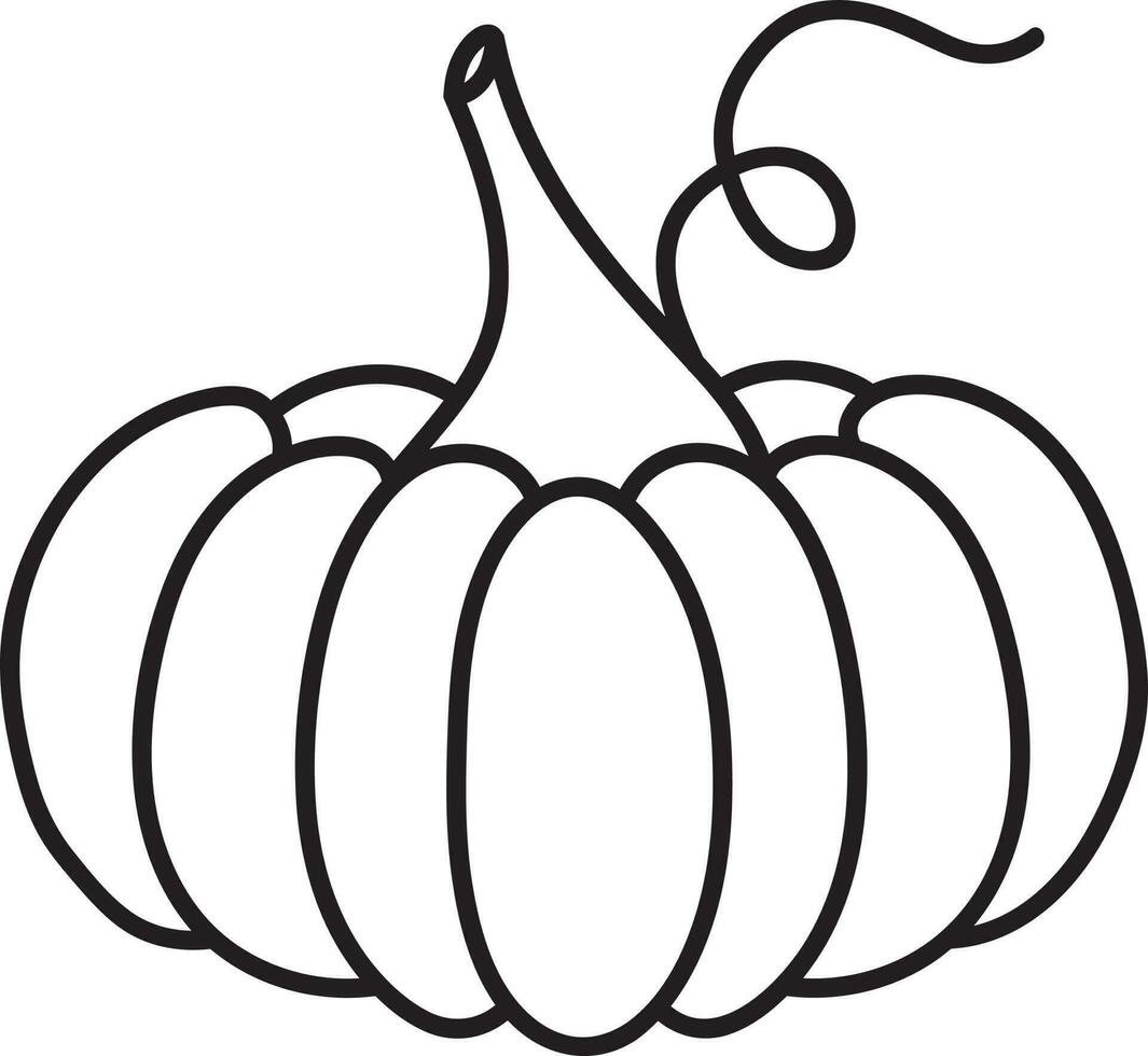 negro contorno ilustración de calabaza icono. vector