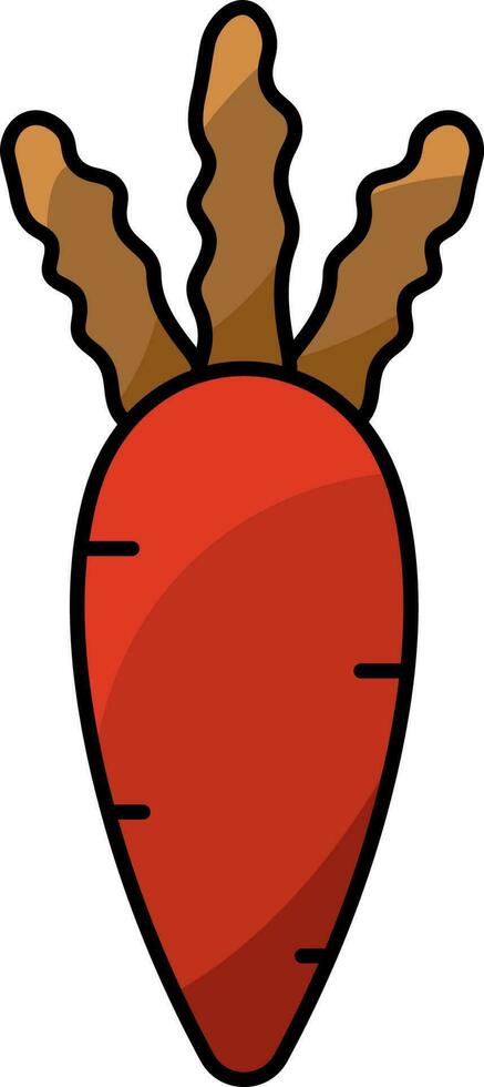 Vector Illustration Of Carrot Icon In Flat Style.
