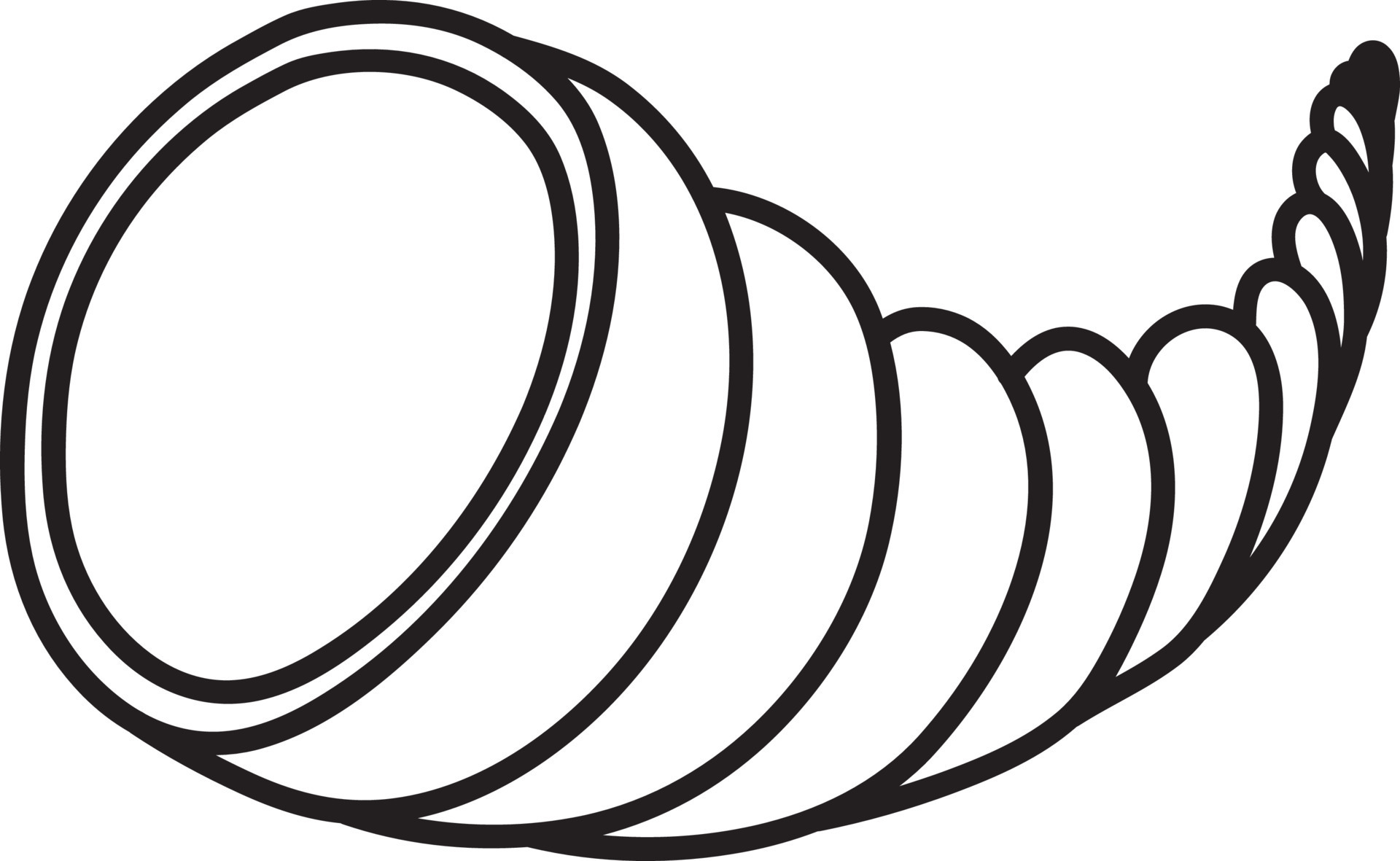 Blank Cornucopia Icon In Black Outline. 24159190 Vector Art at Vecteezy