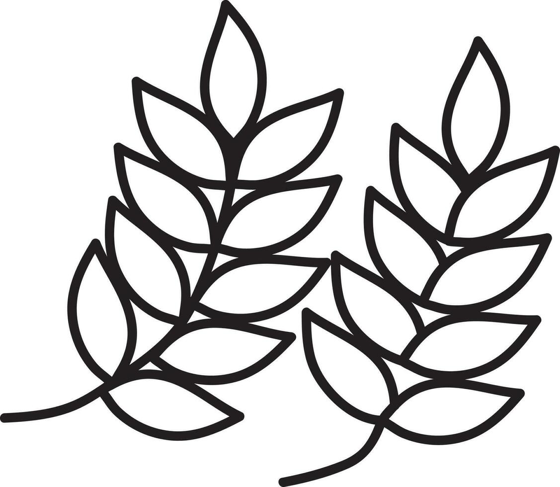 Black Outline Wheat's Icon Or Symbol vector
