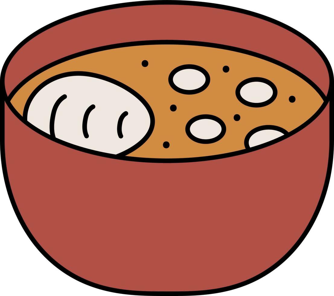 Brown And White Massaman Curry Flat Icon. vector