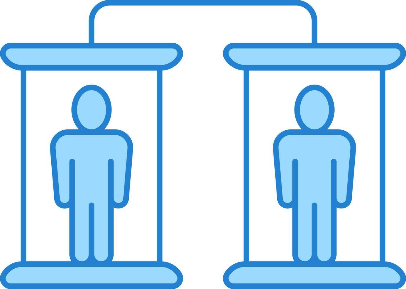 Flat Style Clone Machine Icon In Blue Color. vector