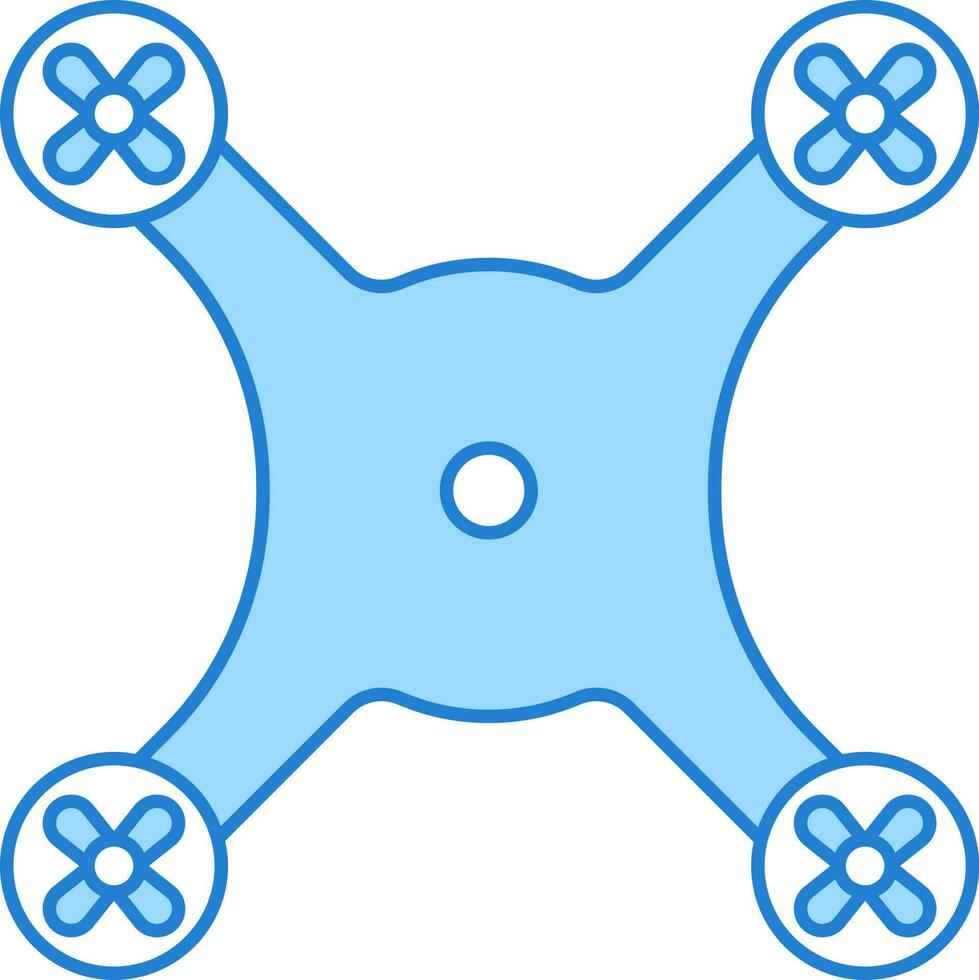 Top View Of Drone Camera Blue Icon. vector