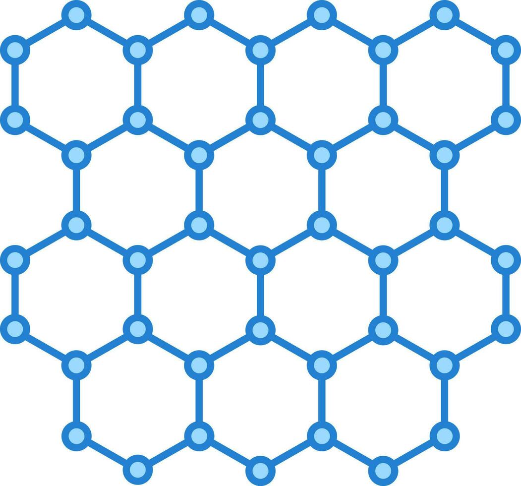 Flat Illustration Of Blue Graphene Icon. vector