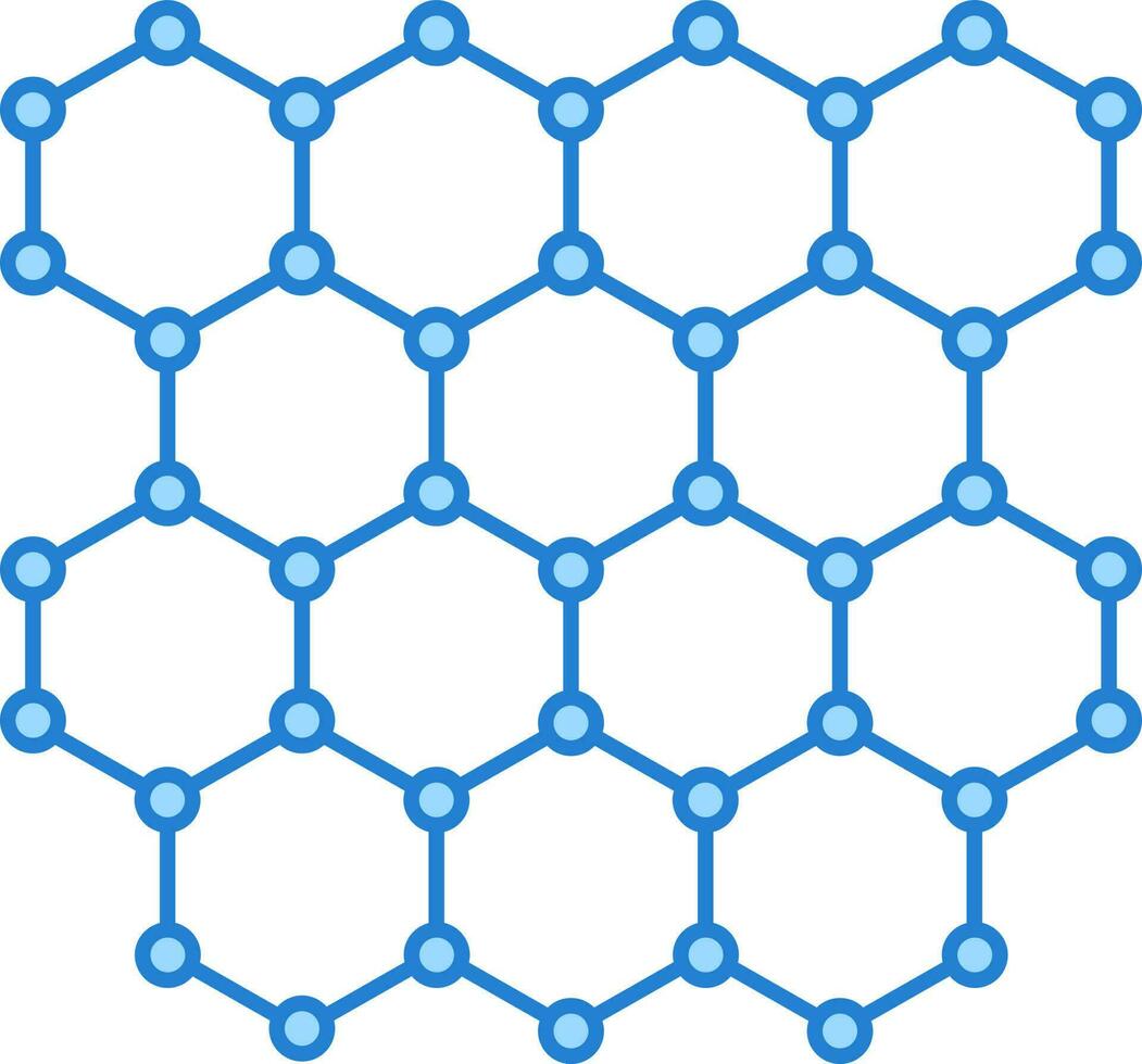 Flat Illustration Of Blue Graphene Icon. vector