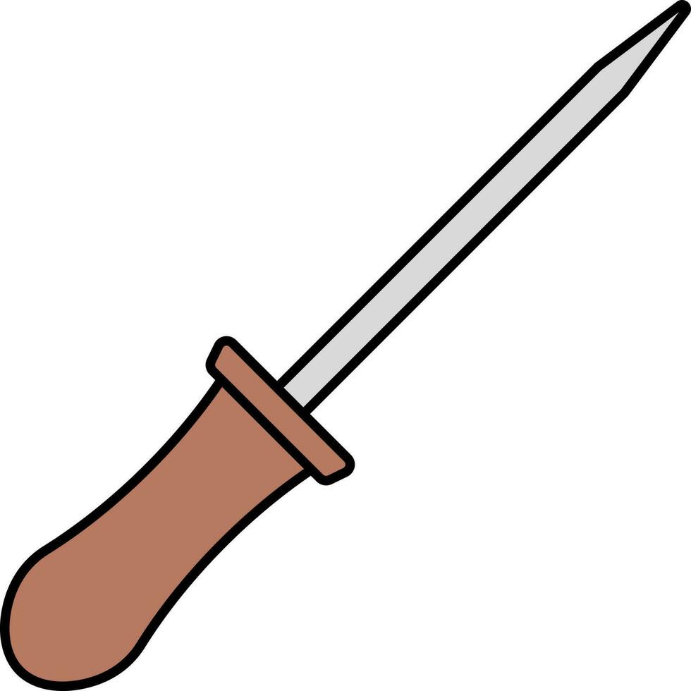 Vector Illustration of Brown Screwdriver.