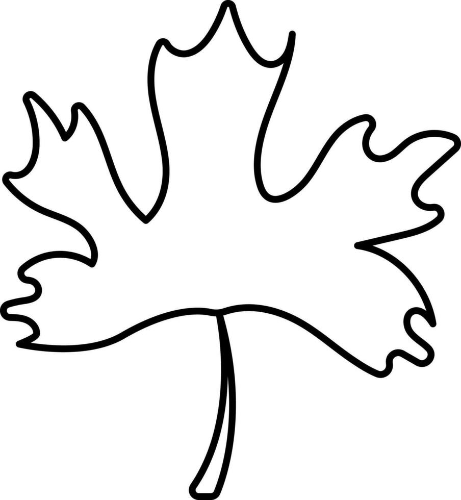 Isolated Maple Leaf Icon In Black Outline. vector