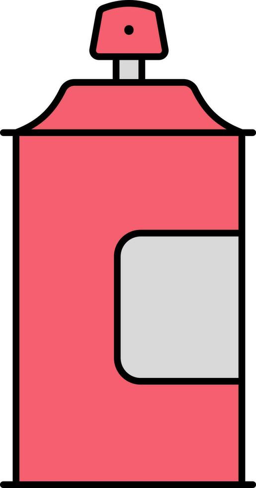 Red Spray Bottle Icon In Flat Style. vector