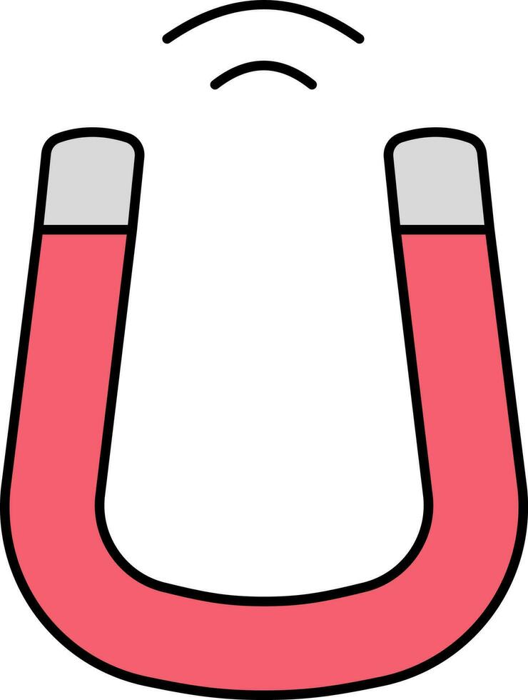 Red Magnet Flat Icon or Symbol. vector