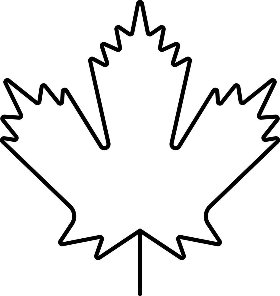 Isolated Maple Leaf Icon In Linear Style. vector