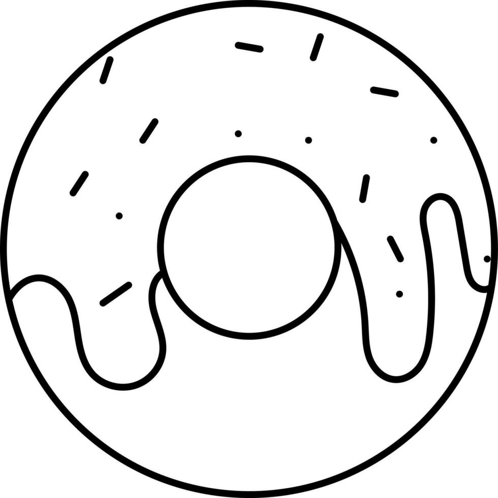 Illustration Of Donut Icon In Line Art. vector