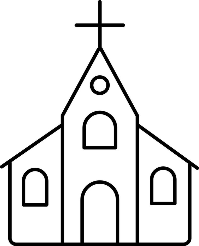 Linear Style Church Icon. vector