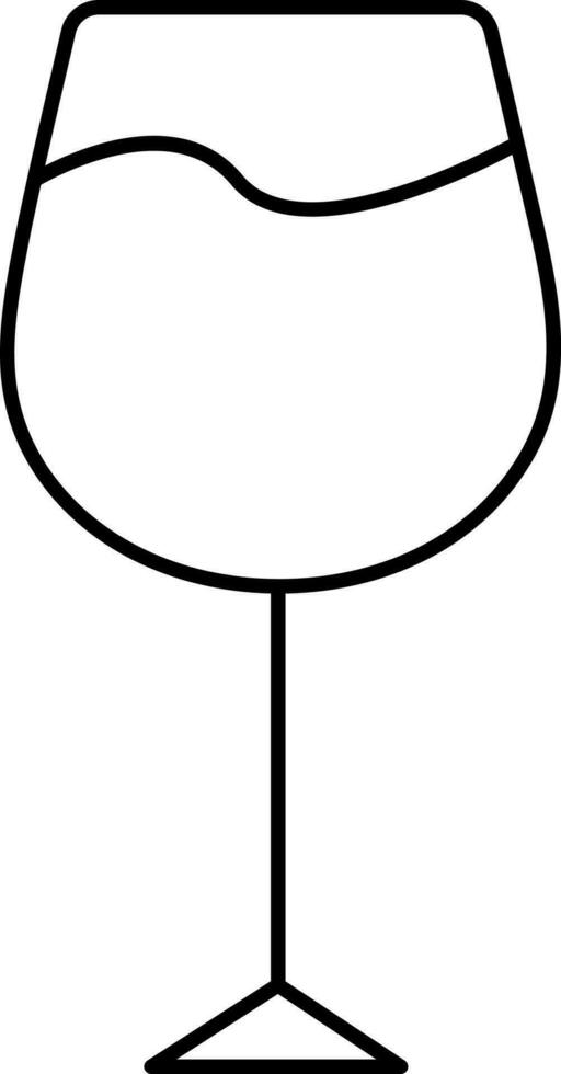 Isolated Wine Glass Icon In Line Art. vector