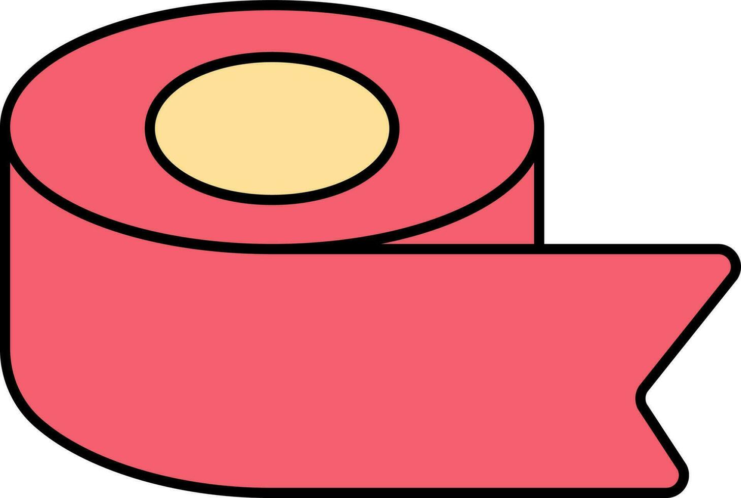 Red Adhesive Tape Icon In Flat Style. vector