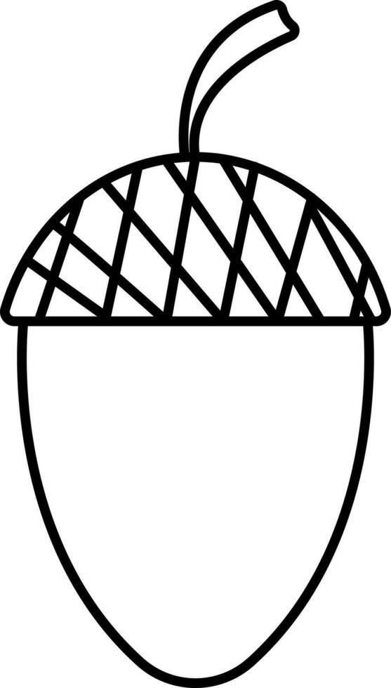 Acorn Icon In Black Line Art. vector