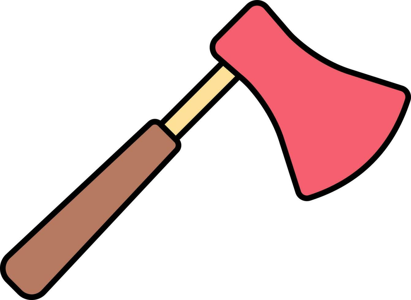 Colorful Axe Icon In Flat Style. vector
