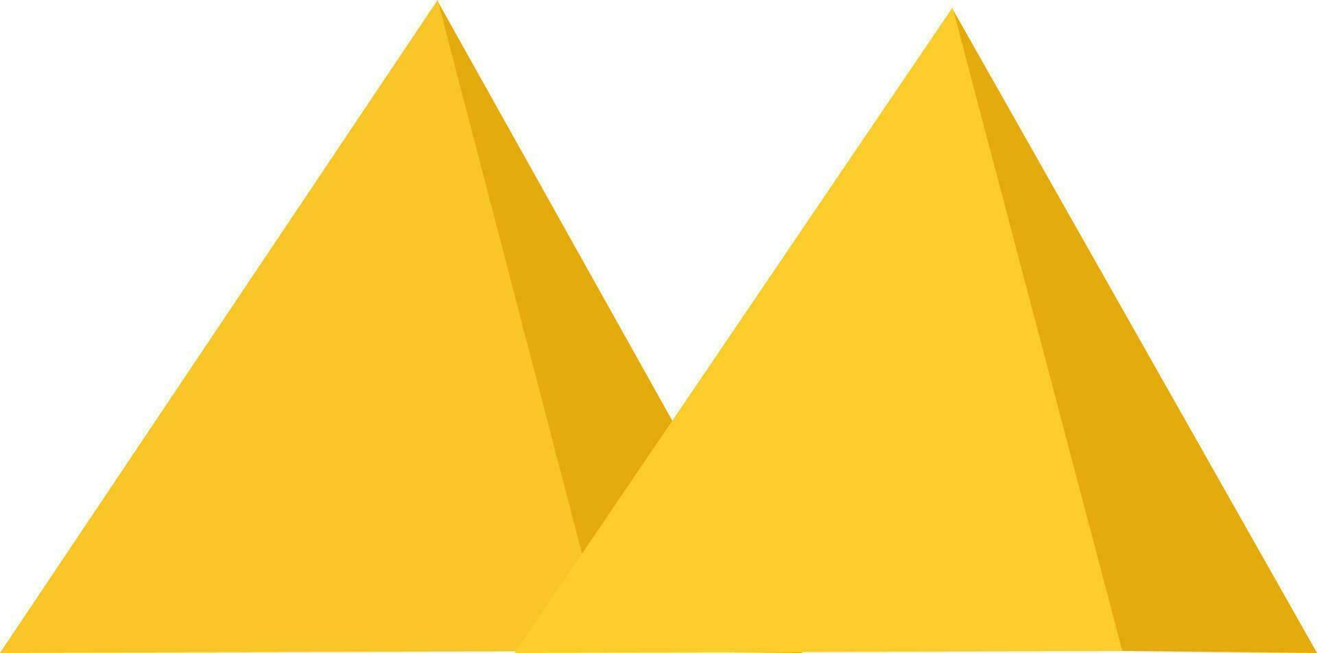 plano ilustración de amarillo egipcio pirámides icono. vector