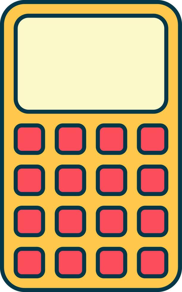 Calculator Icon In Red And Yellow Color. vector