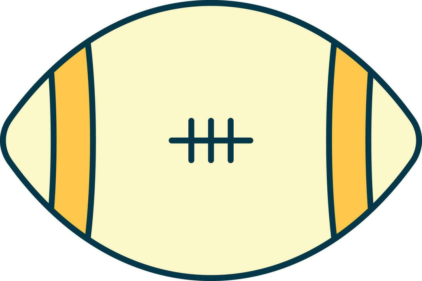 Rugby Ball Icon In Yellow Color. vector