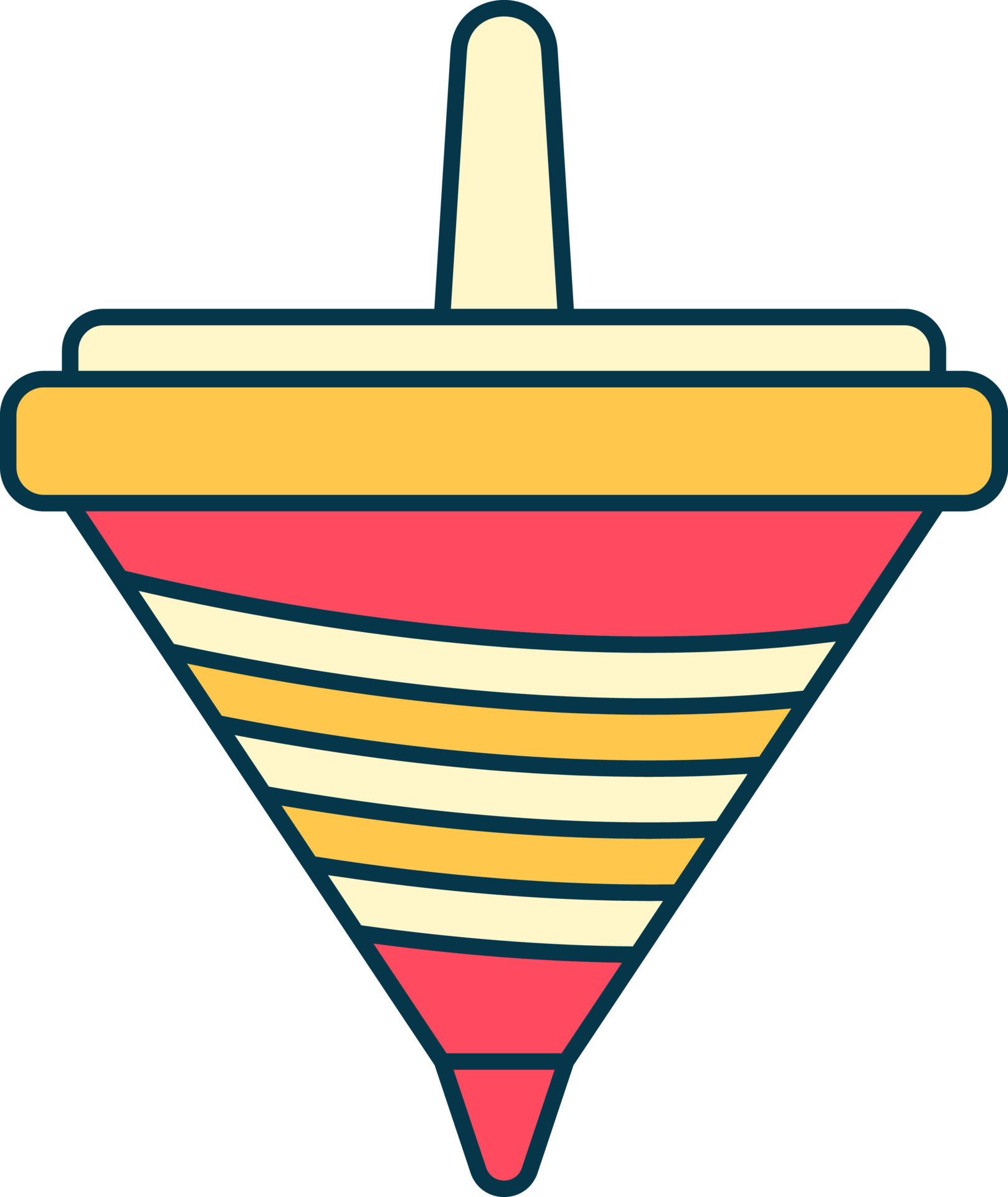 Spinning Top Toy Icon In Red And Yellow Color. 24159373 Vector Art at